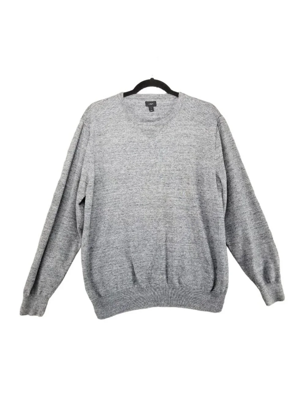J. Crew Sweater Mens XL Black Label Gray 100% Cotton Crew Neck Pullover